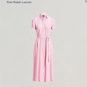 Polo by Ralph Lauren Pink Pleated Midi Dress